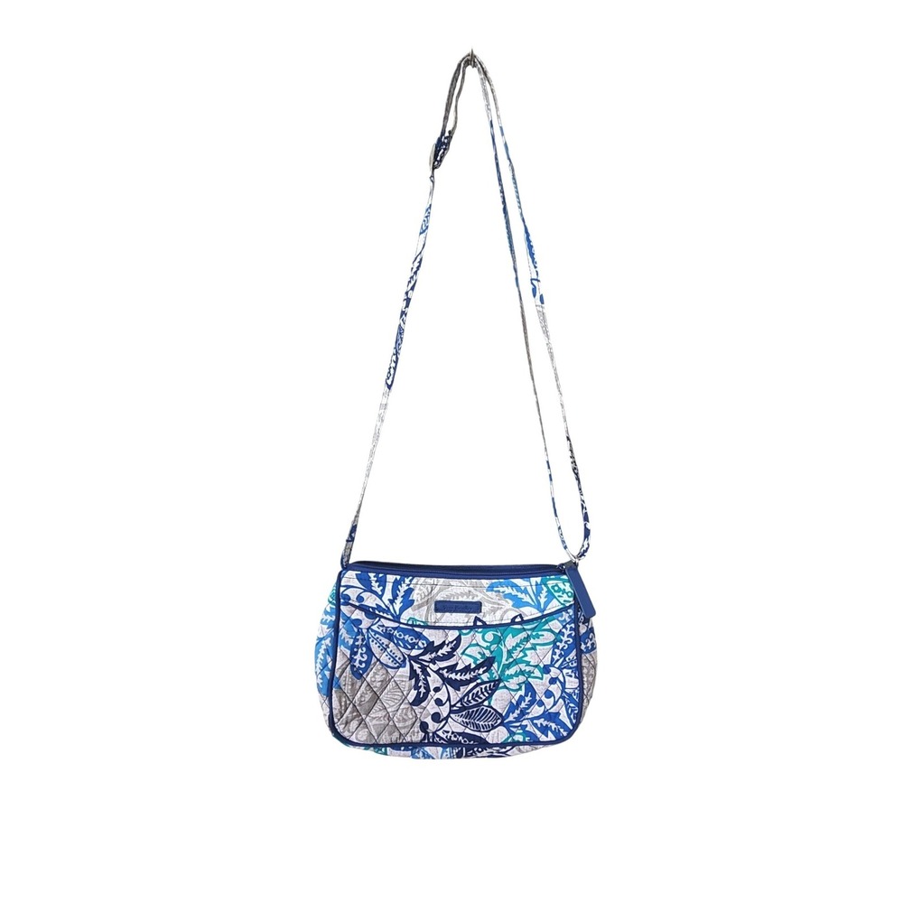 Vera Bradley Santiago Blue Quilted Cotton Crossbody Bag, Boho